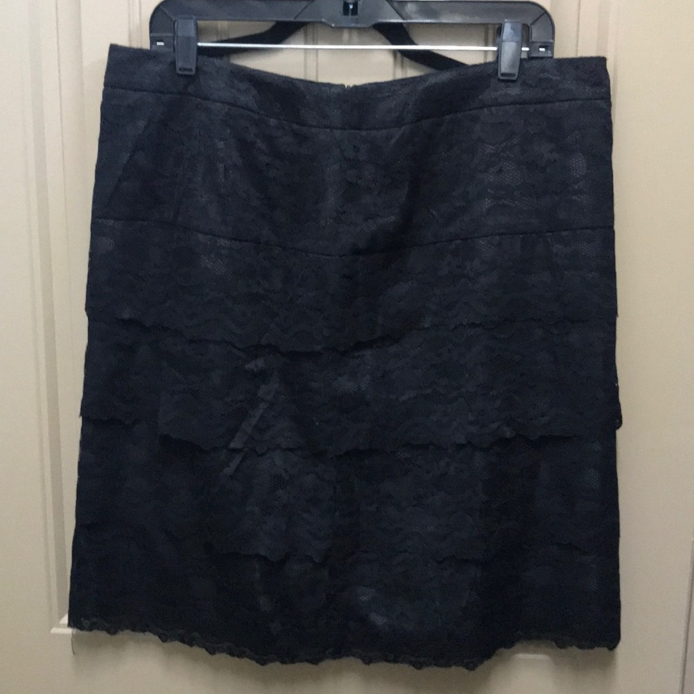 Black Lace Pencil Skirt -16